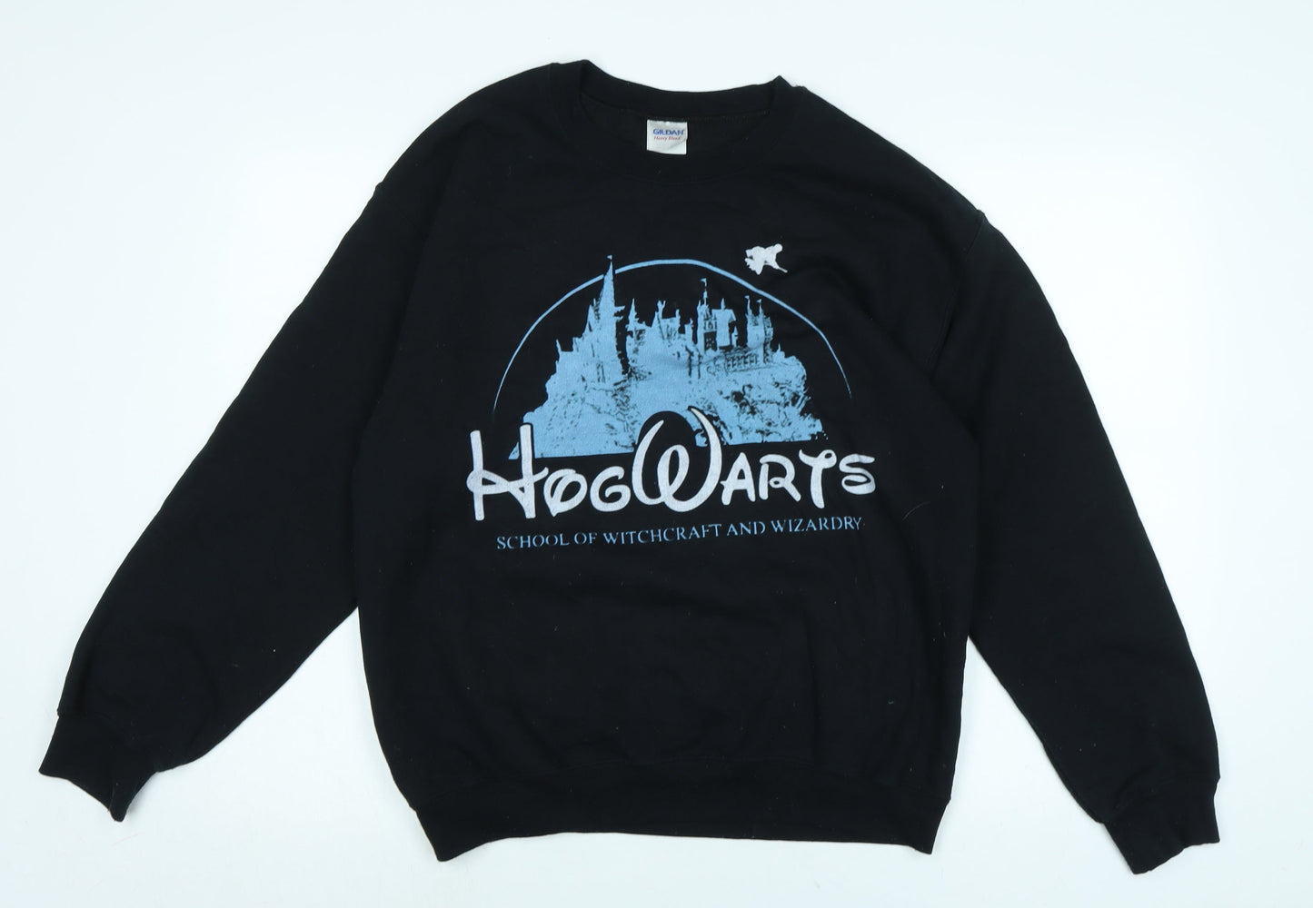 Mens UK Size M Gildan Black Pullover Sweatshirt