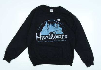 Mens UK Size M Gildan Black Pullover Sweatshirt