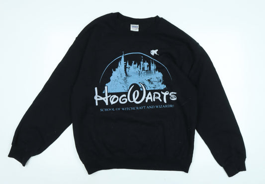 Mens UK Size M Gildan Black Pullover Sweatshirt
