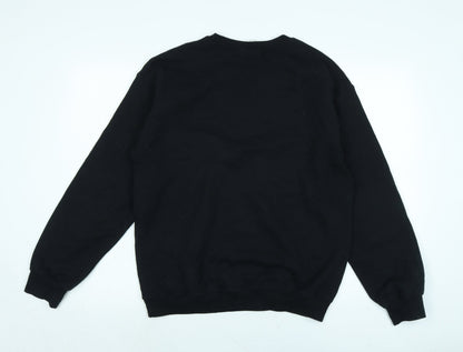 Mens UK Size M Gildan Black Pullover Sweatshirt