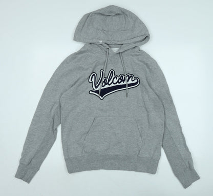 Vulcan Mens Grey Cotton Pullover Hoodie Size M - Logo