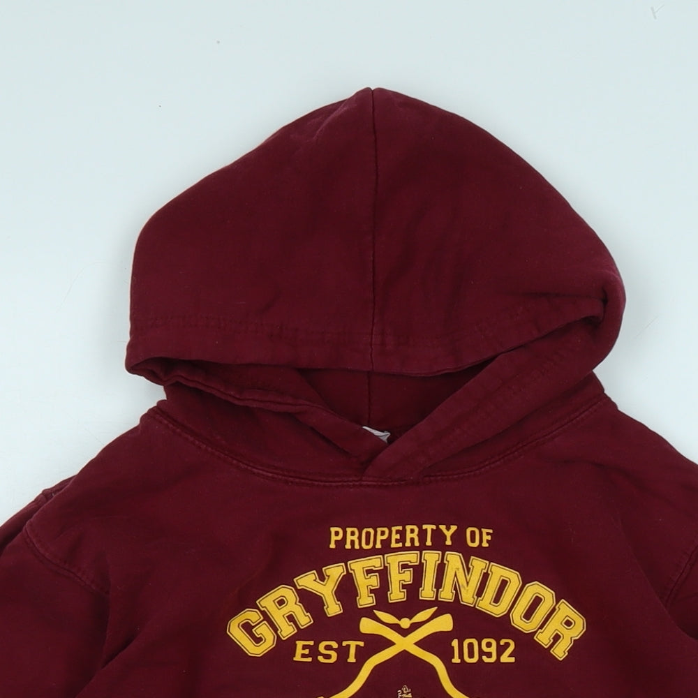 All We Do is Boys Red Cotton Pullover Hoodie Size 9-10 Years - Cryffindor Quidditch