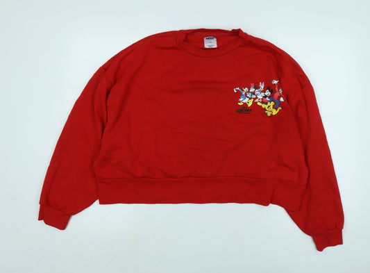 Womens UK Size M Disney Red Pullover Sweatshirt