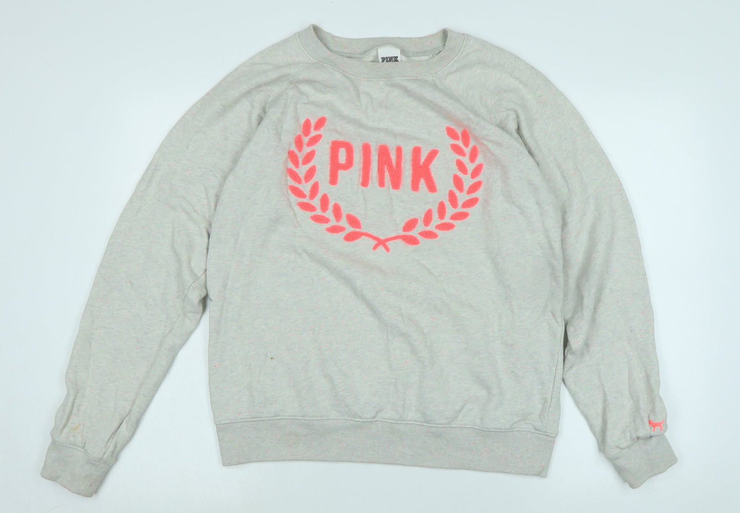 Victoria's Secret Womens Grey Polyester Pullover Sweatshirt Size S - PINK