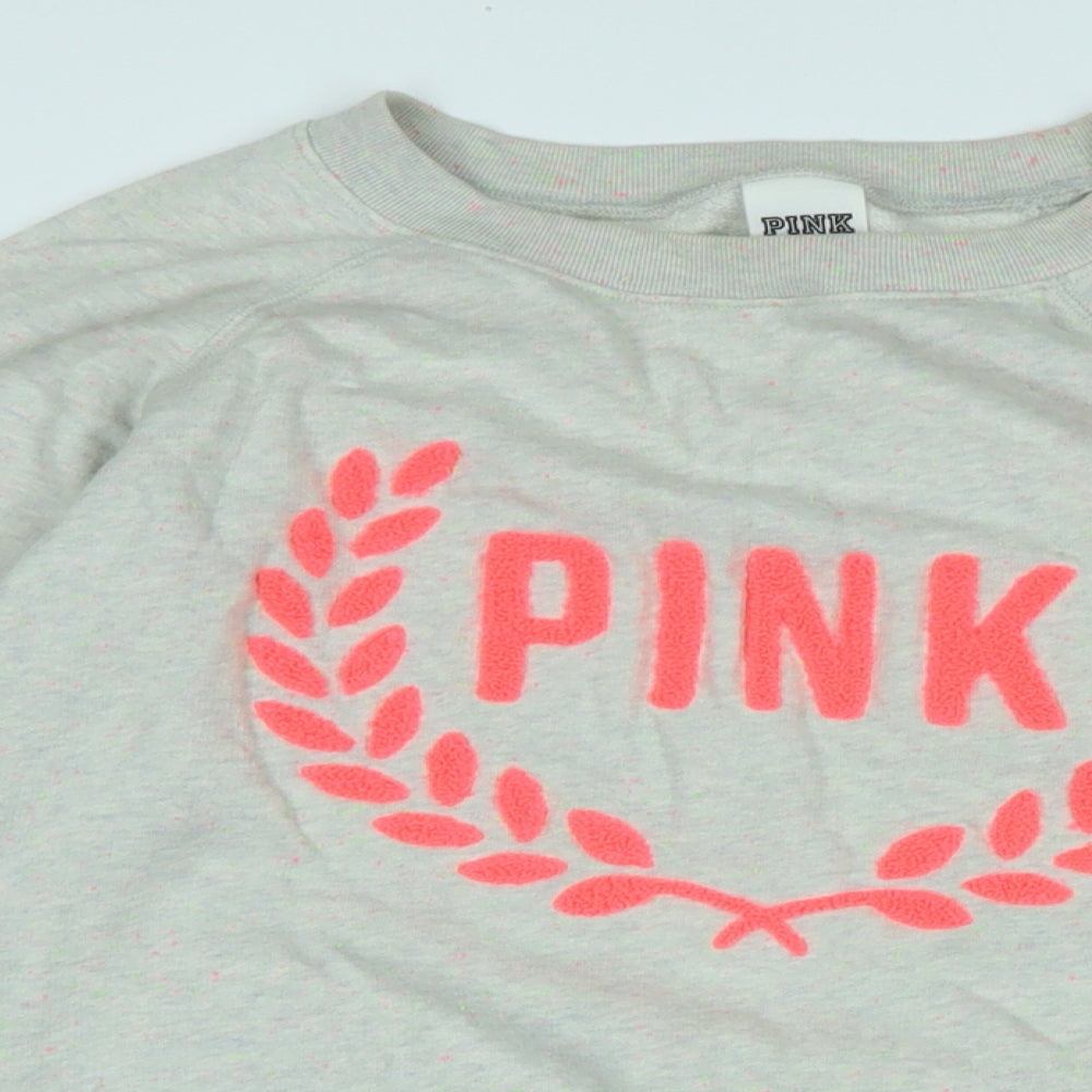Victoria's Secret Womens Grey Polyester Pullover Sweatshirt Size S - PINK