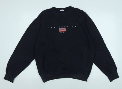 Go Go Mens Blue Polyester Pullover Sweatshirt Size L - Los Angeles 1984