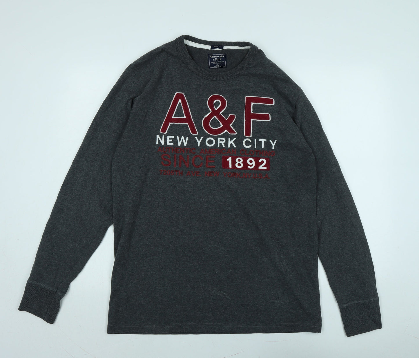 Ambercombe & finch Mens Grey Cotton Pullover Sweatshirt Size 2XL - A&F New York City