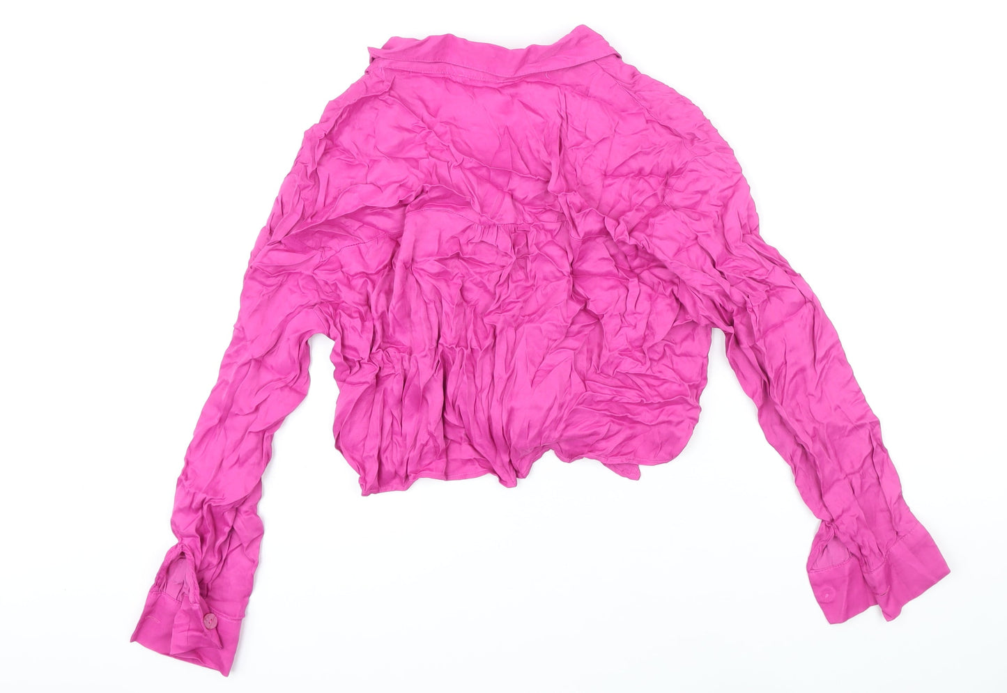 Womens UK Size L Berksha Pink Cropped Blouse