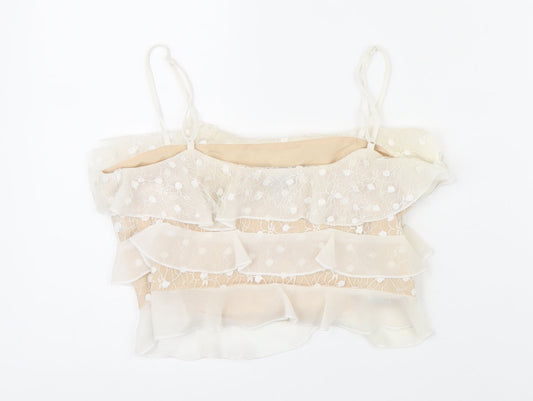Womens UK Size S FOREVER 21 Beige Camisole Blouse