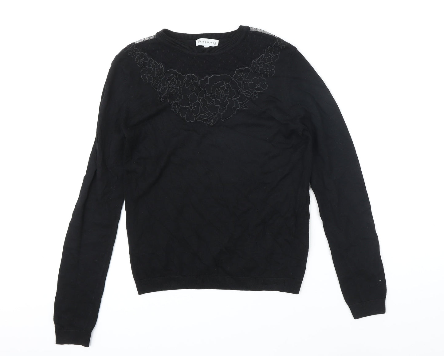Womens UK Size 14 Warehouse Black Pullover Jumper