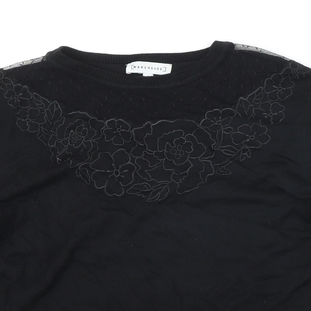 Womens UK Size 14 Warehouse Black Pullover Jumper