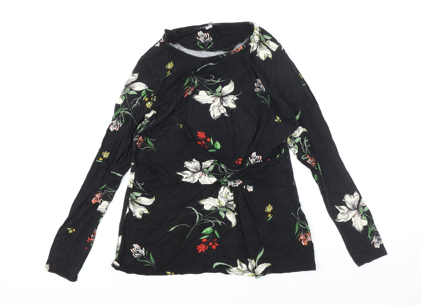 Womens UK Size 12 Dorothy Perkins Black Basic Blouse