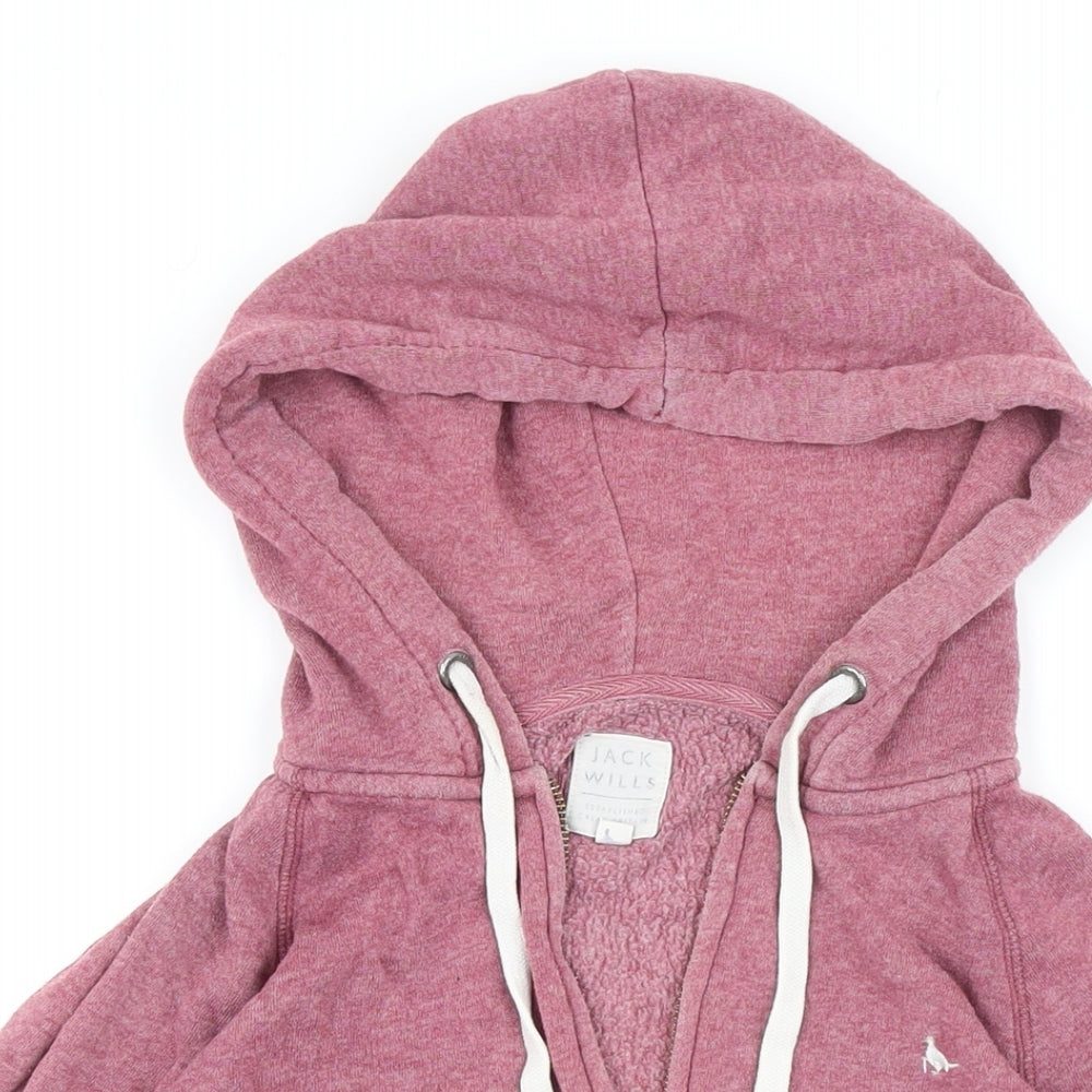 Womens UK Size 10 Jack Wills Pink Full Zip Hoodie