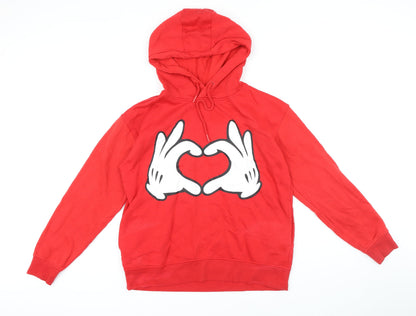 Womens UK Size 10 Disney Red Pullover Hoodie