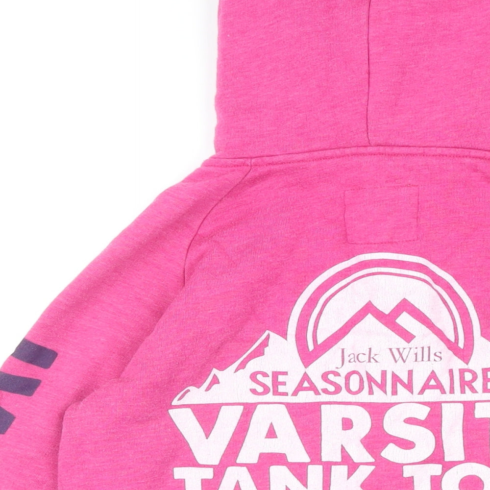 Womens UK Size 8 Jack Wills Pink Pullover Hoodie