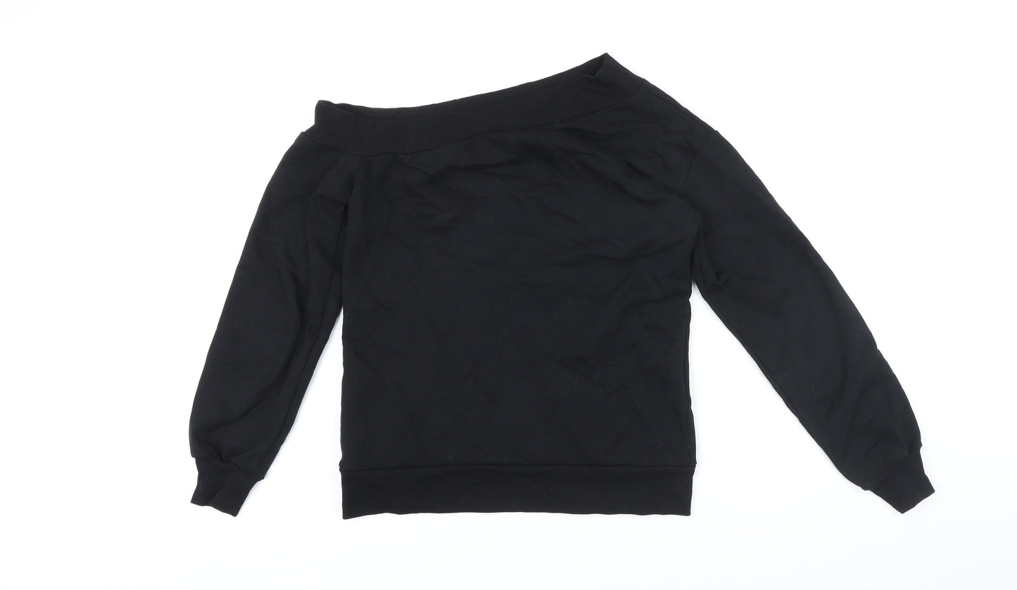 Lipsy Womens Black Polyester Pullover Sweatshirt Size S