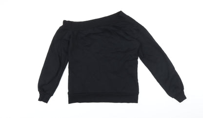 Lipsy Womens Black Polyester Pullover Sweatshirt Size S