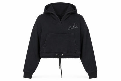 Couture Womens Black Polyester Pullover Hoodie Size M