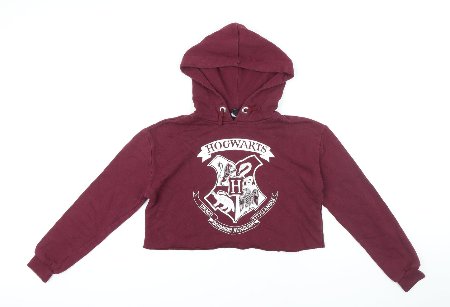 New Look Girls Red Polyester Pullover Hoodie Size 12-13 Years Drawstring - Hogwarts