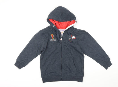 Rugby World Cup Boys Grey Polyester Full Zip Hoodie Size 9-10 Years Zip - Rugby World Cup 2021