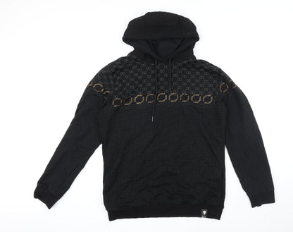 David & Gerenzo Mens Black Geometric Polyester Pullover Hoodie Size XL