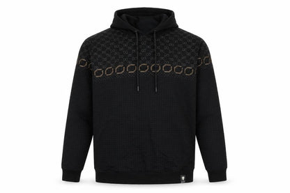 David & Gerenzo Mens Black Geometric Polyester Pullover Hoodie Size XL