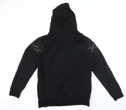 David & Gerenzo Mens Black Geometric Polyester Pullover Hoodie Size XL