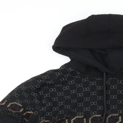 David & Gerenzo Mens Black Geometric Polyester Pullover Hoodie Size XL