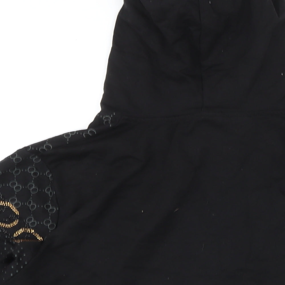 David & Gerenzo Mens Black Geometric Polyester Pullover Hoodie Size XL