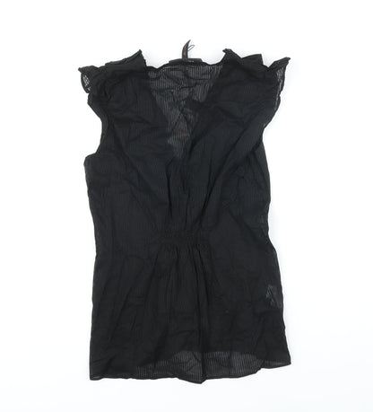 Womens UK Size S BCBGMAXAZRIA Black Tunic Blouse