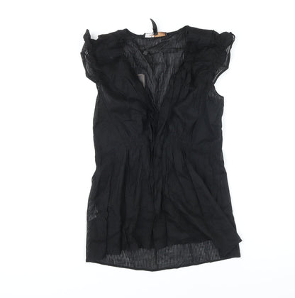Womens UK Size S BCBGMAXAZRIA Black Tunic Blouse