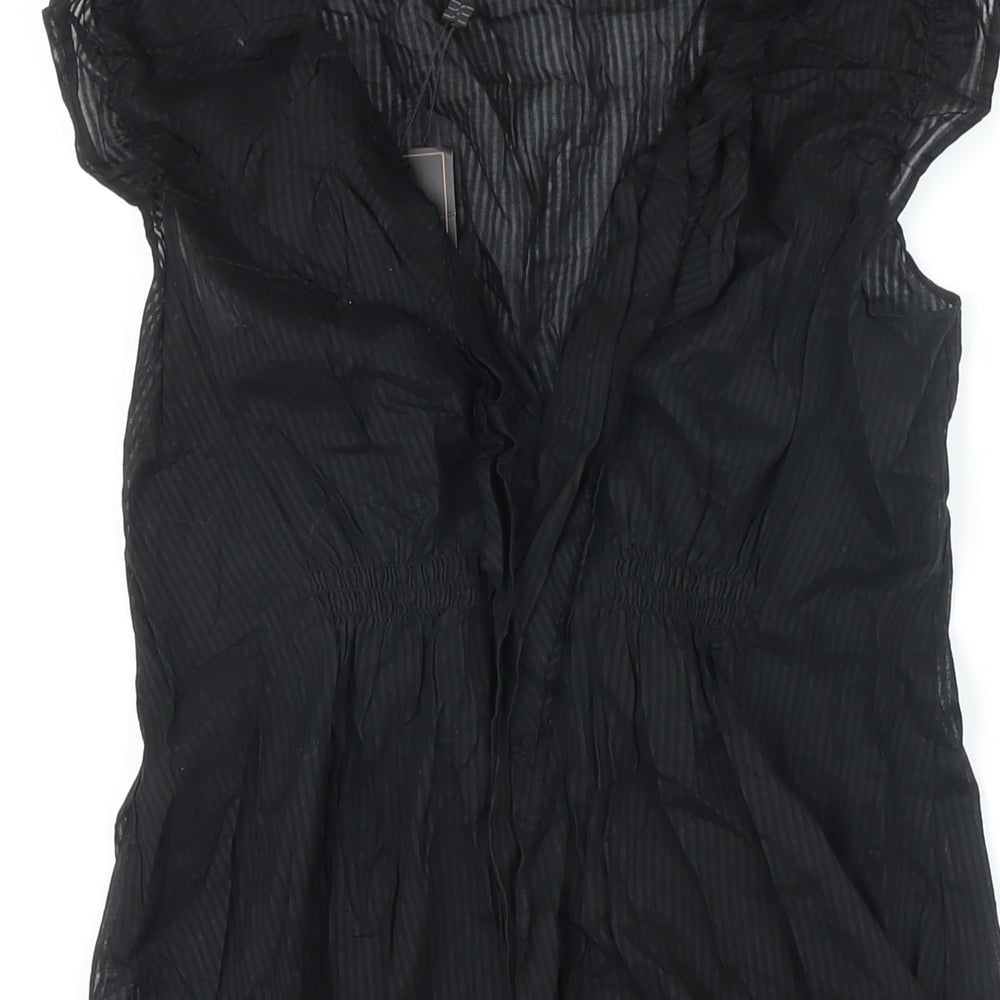 Womens UK Size S BCBGMAXAZRIA Black Tunic Blouse