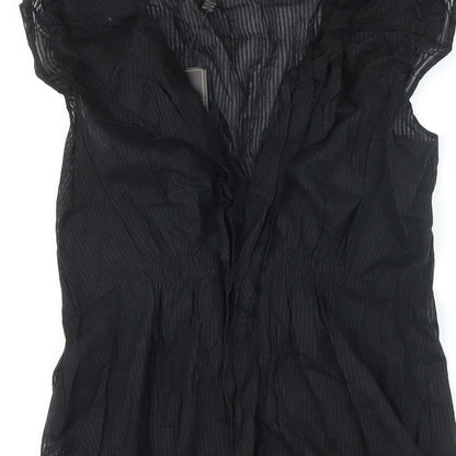 Womens UK Size S BCBGMAXAZRIA Black Tunic Blouse
