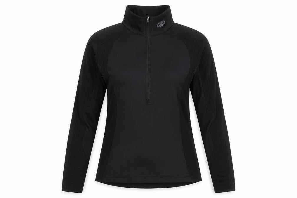 Ziener Womens Black Polyester Basic Casual Size 8 Mock Neck Zip