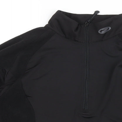 Ziener Womens Black Polyester Basic Casual Size 8 Mock Neck Zip