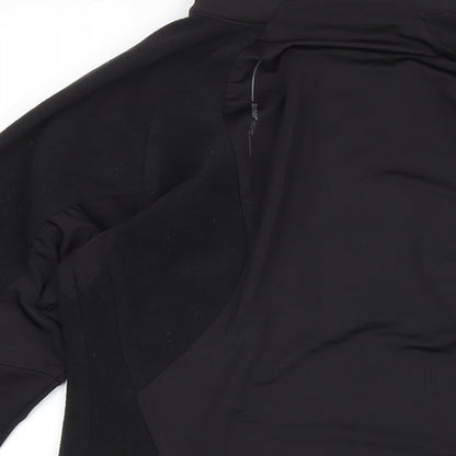 Ziener Womens Black Polyester Basic Casual Size 8 Mock Neck Zip