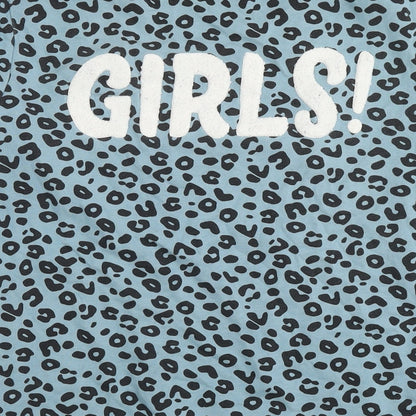 Colour Rebel Womens Blue Animal Print Cotton Pullover Sweatshirt Size L Pullover - Who run the world? Girls Leopard Print
