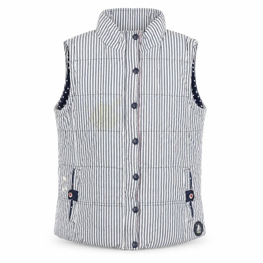 Ruots Womens Grey Striped Gilet Waistcoat Size 12 Zip