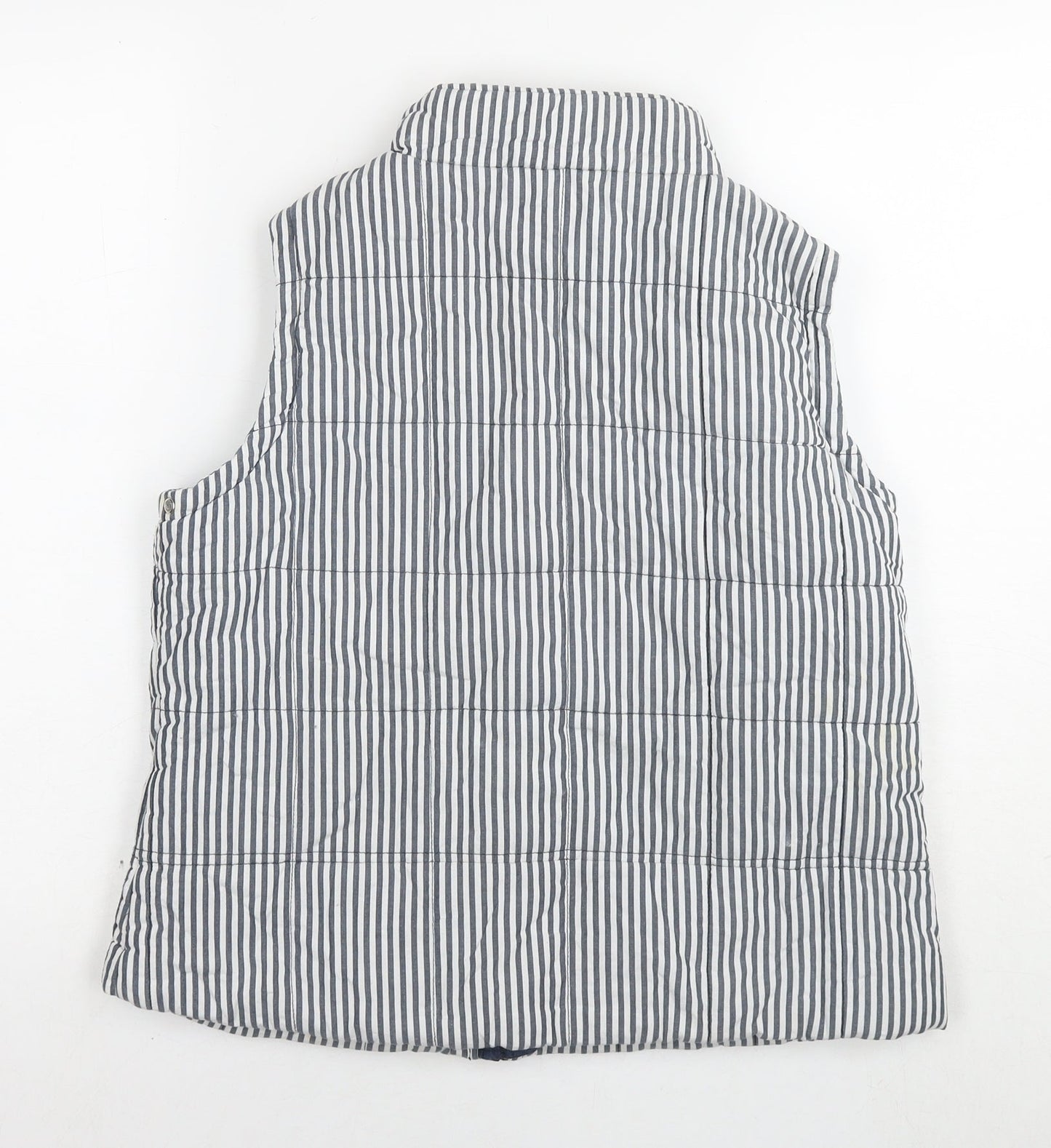 Ruots Womens Grey Striped Gilet Waistcoat Size 12 Zip