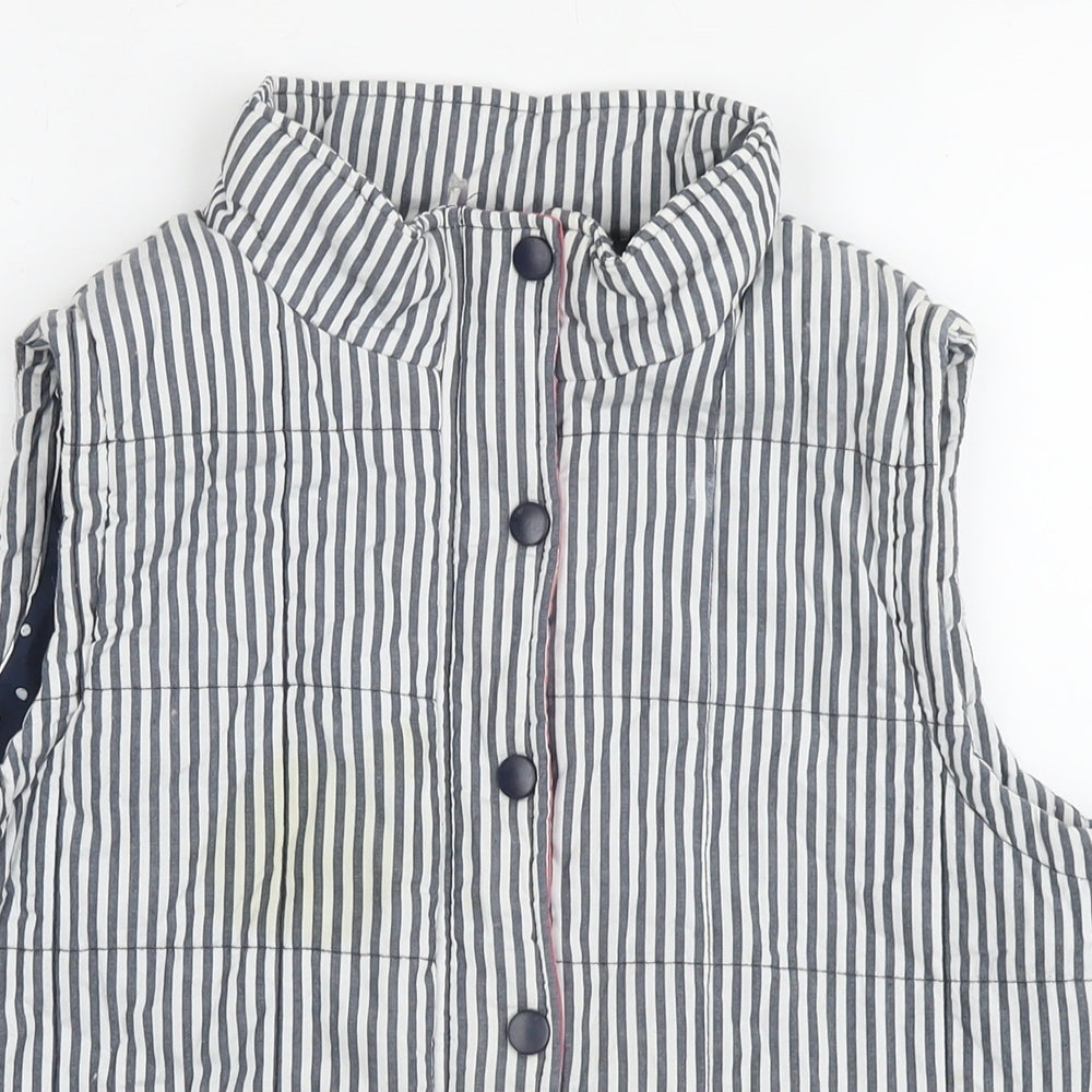 Ruots Womens Grey Striped Gilet Waistcoat Size 12 Zip