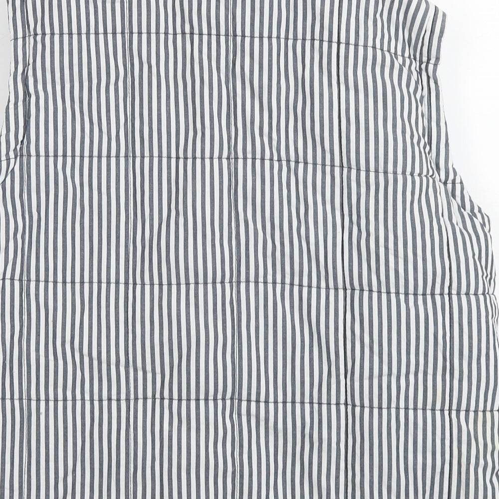 Ruots Womens Grey Striped Gilet Waistcoat Size 12 Zip