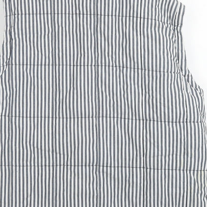 Ruots Womens Grey Striped Gilet Waistcoat Size 12 Zip