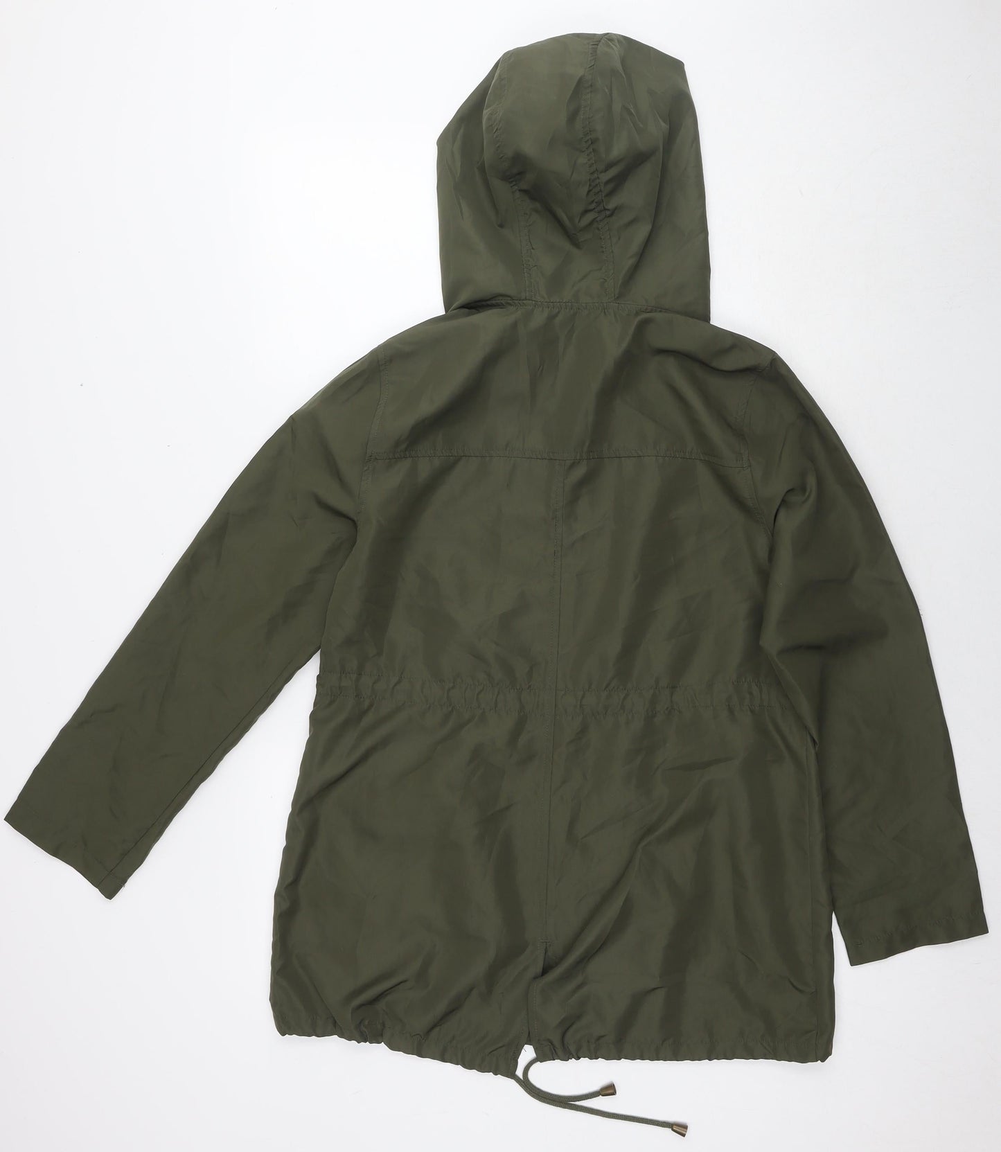 Parka In A Pocket Womens Green Jacket Size 6 Zip - Size 6-8