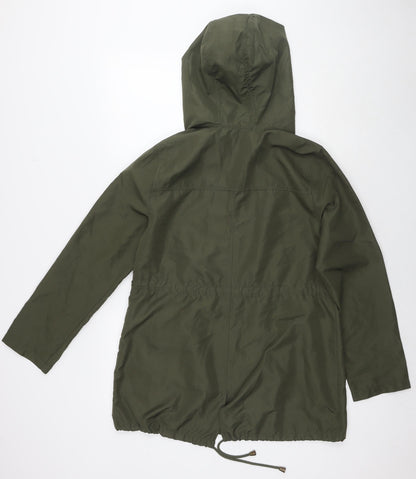 Parka In A Pocket Womens Green Jacket Size 6 Zip - Size 6-8