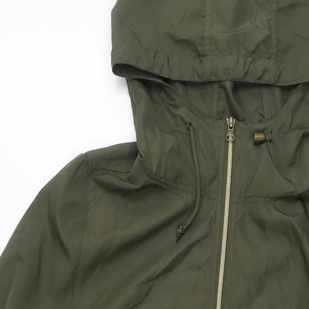 Parka In A Pocket Womens Green Jacket Size 6 Zip - Size 6-8