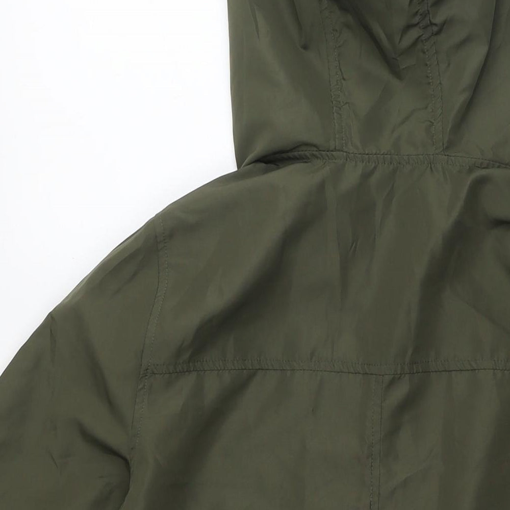 Parka In A Pocket Womens Green Jacket Size 6 Zip - Size 6-8