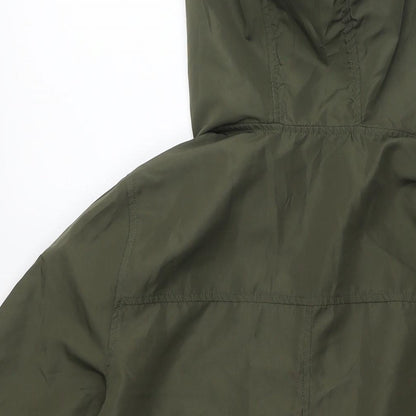 Parka In A Pocket Womens Green Jacket Size 6 Zip - Size 6-8