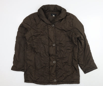 Womens UK Size 16 Elegance Brown Quilted Coat