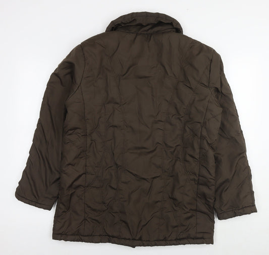Womens UK Size 16 Elegance Brown Quilted Coat