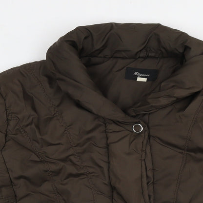 Womens UK Size 16 Elegance Brown Quilted Coat